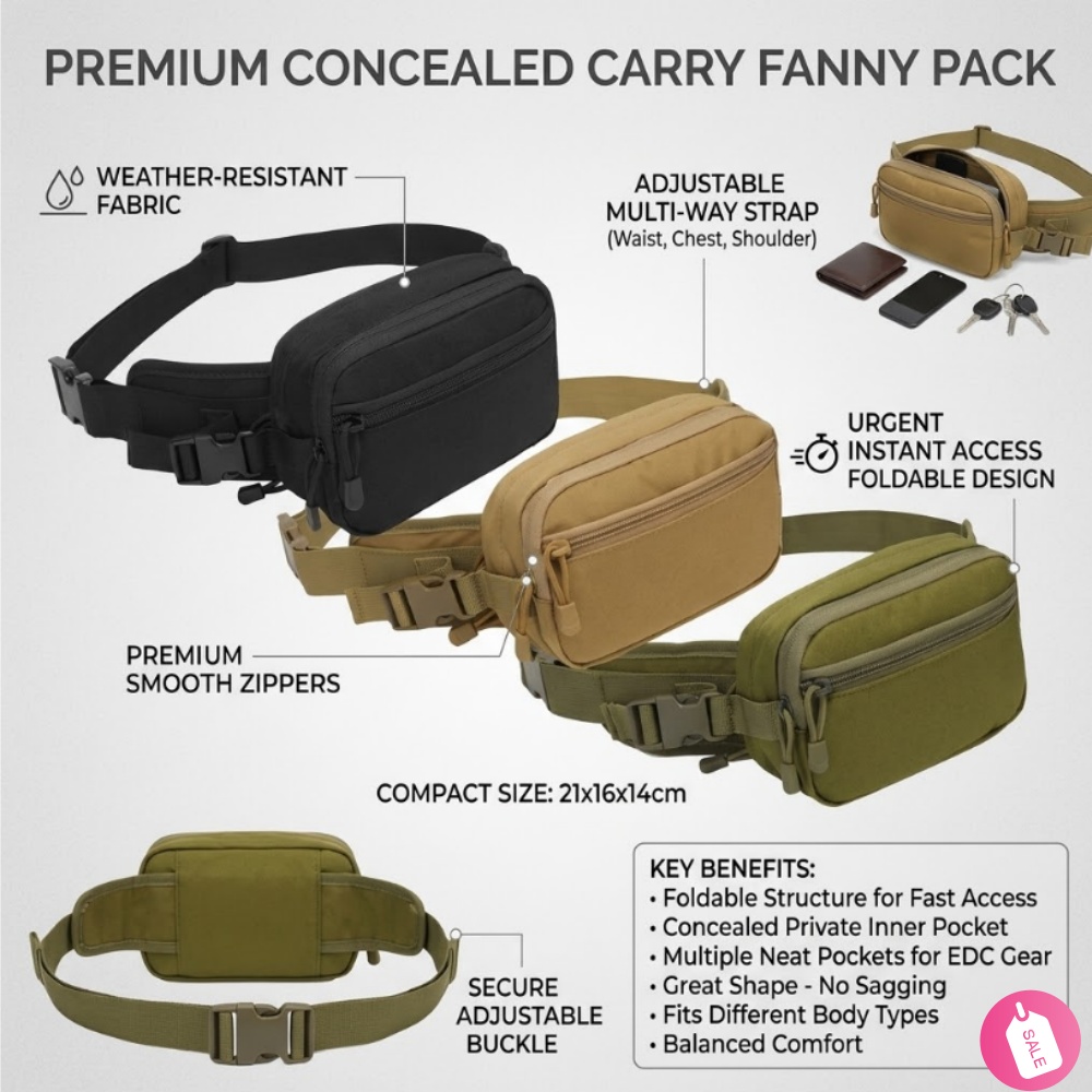 Edc Carry Bag For Men - Tas Pinggang Taktis Tersembunyi untuk Pria,