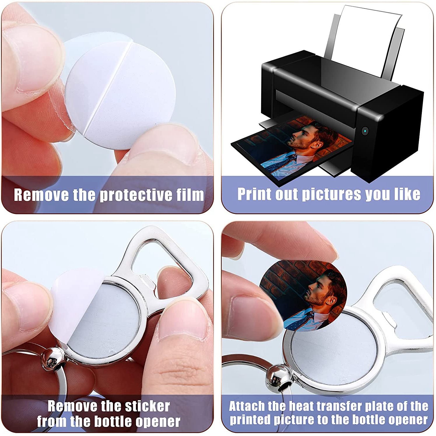 Bottle Opener Keyring - AED7-10 Pcs Gantungan Kunci Sublimasi Kosong