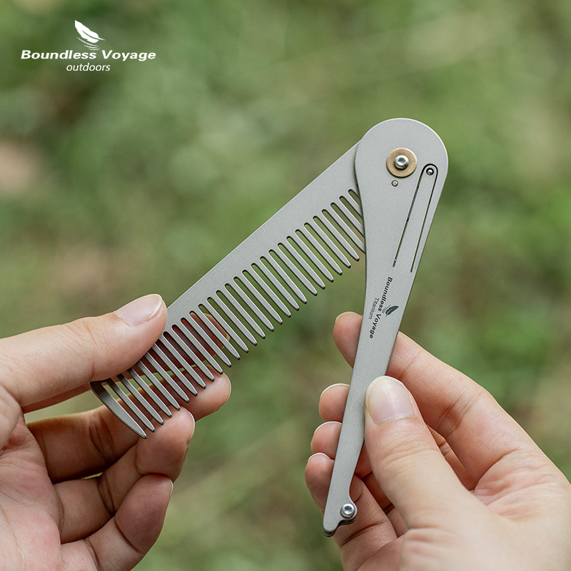 Comb Pocket Titanium - Sisir Rambut Lipat Titanium Murni Sisir