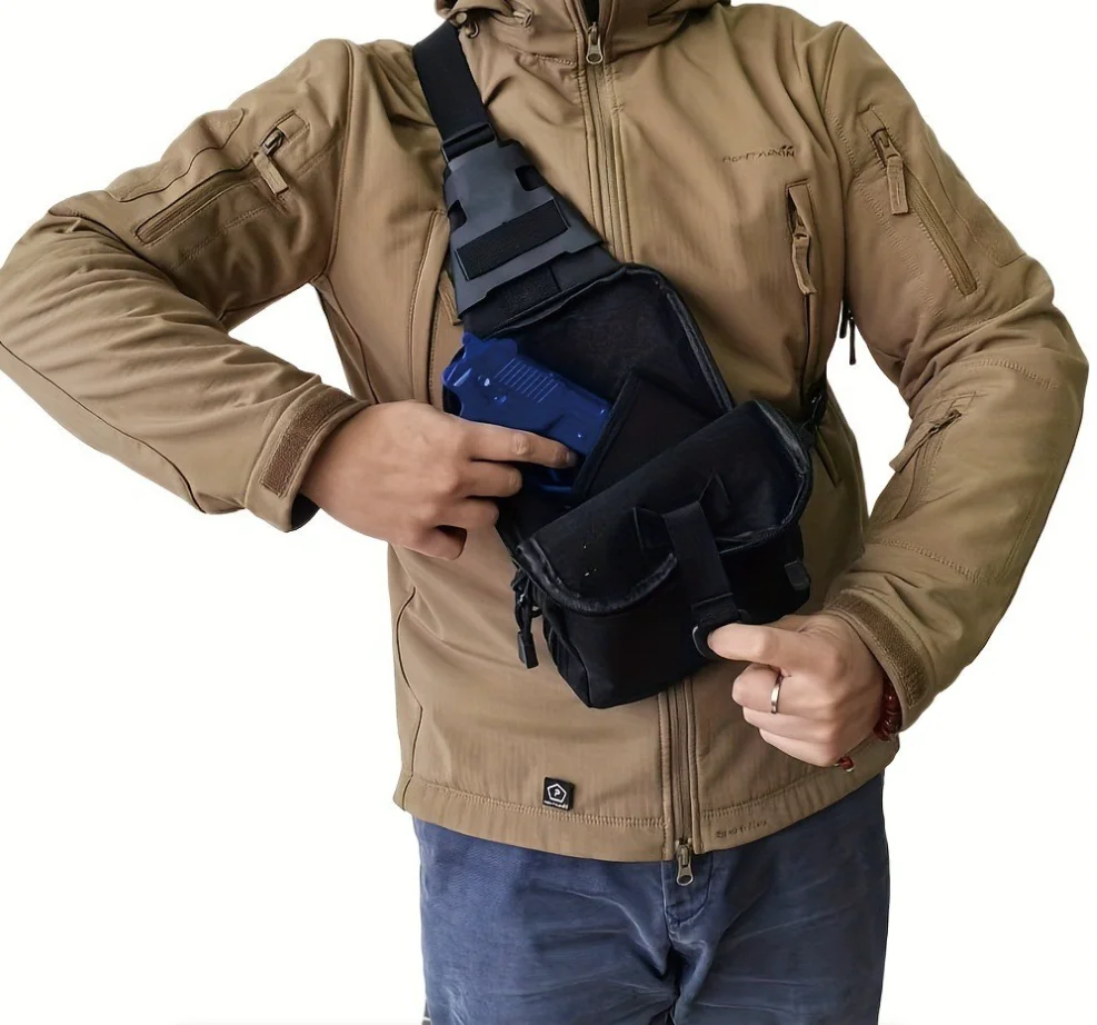 Tas Selempang Taktis untuk Men - Edc Carry Pistols ulasan dan harga